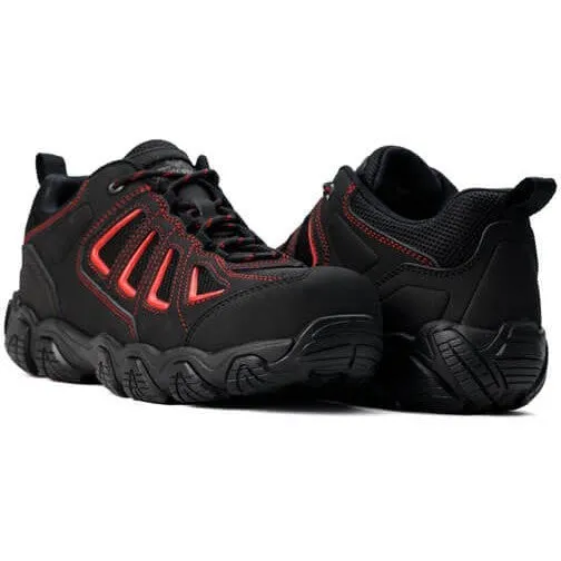 Thorogood Men's Crosstrex Series Oxford Composite Toe Hiker Work Shoe -Black/Red- 804-6001