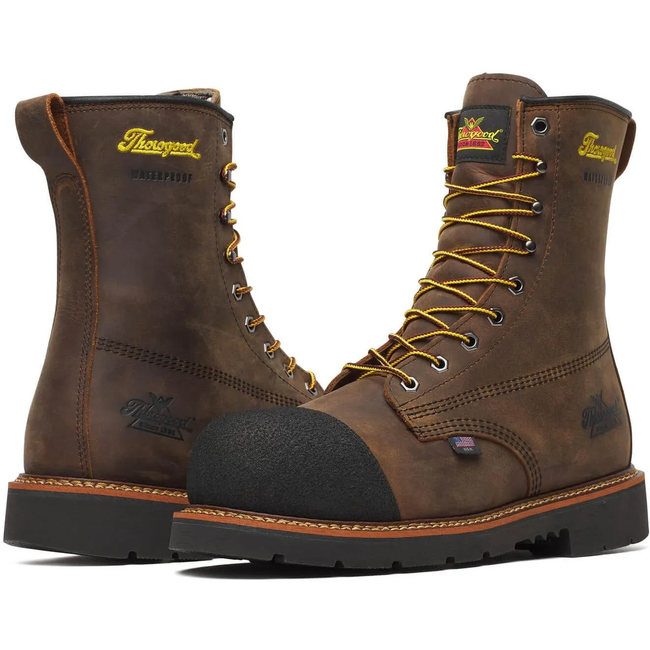Thorogood Men's Hammerhead 8" Nano Toe Waterproof Work Boot - Brown - 804-4237