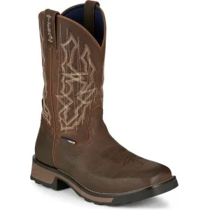 Tony Lama Men's Anchor 11' Square Toe Waterproof Western Work Boot- Brown- TW3416