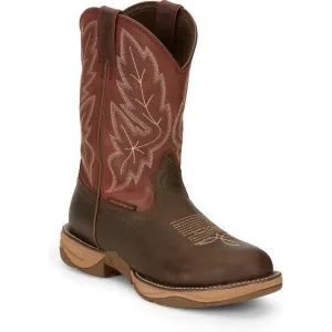 Tony Lama Men's Rasp 11" Wide Round Toe Waterproof Western Work Boot- Brown- RR3362