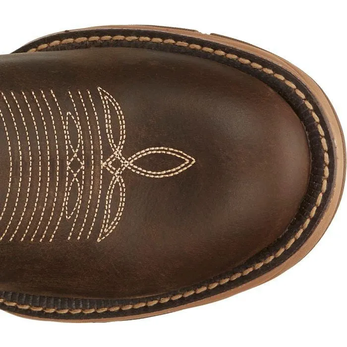 Tony Lama Men's Rasp 11" Wide Round Toe Waterproof Western Work Boot- Brown- RR3362