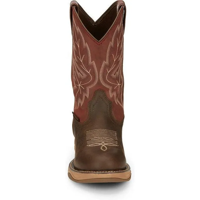 Tony Lama Men's Rasp 11" Wide Round Toe Waterproof Western Work Boot- Brown- RR3362