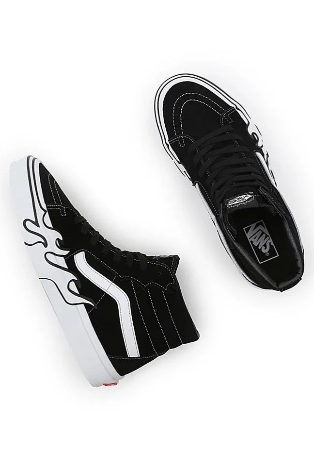 Vans - Sk8 Hi Flame Suede Black/White - Shoes