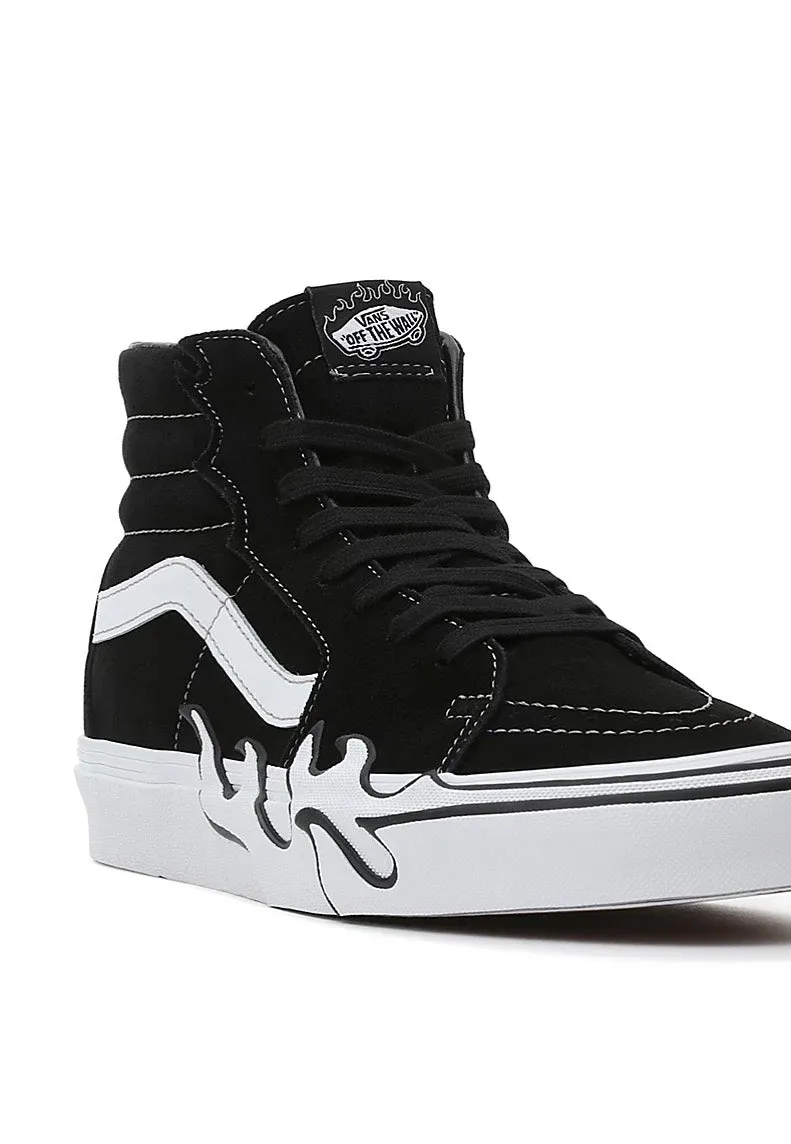 Vans - Sk8 Hi Flame Suede Black/White - Shoes