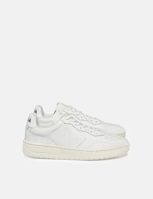 Veja Womens V-90 O.T. Leather Trainers - Extra White