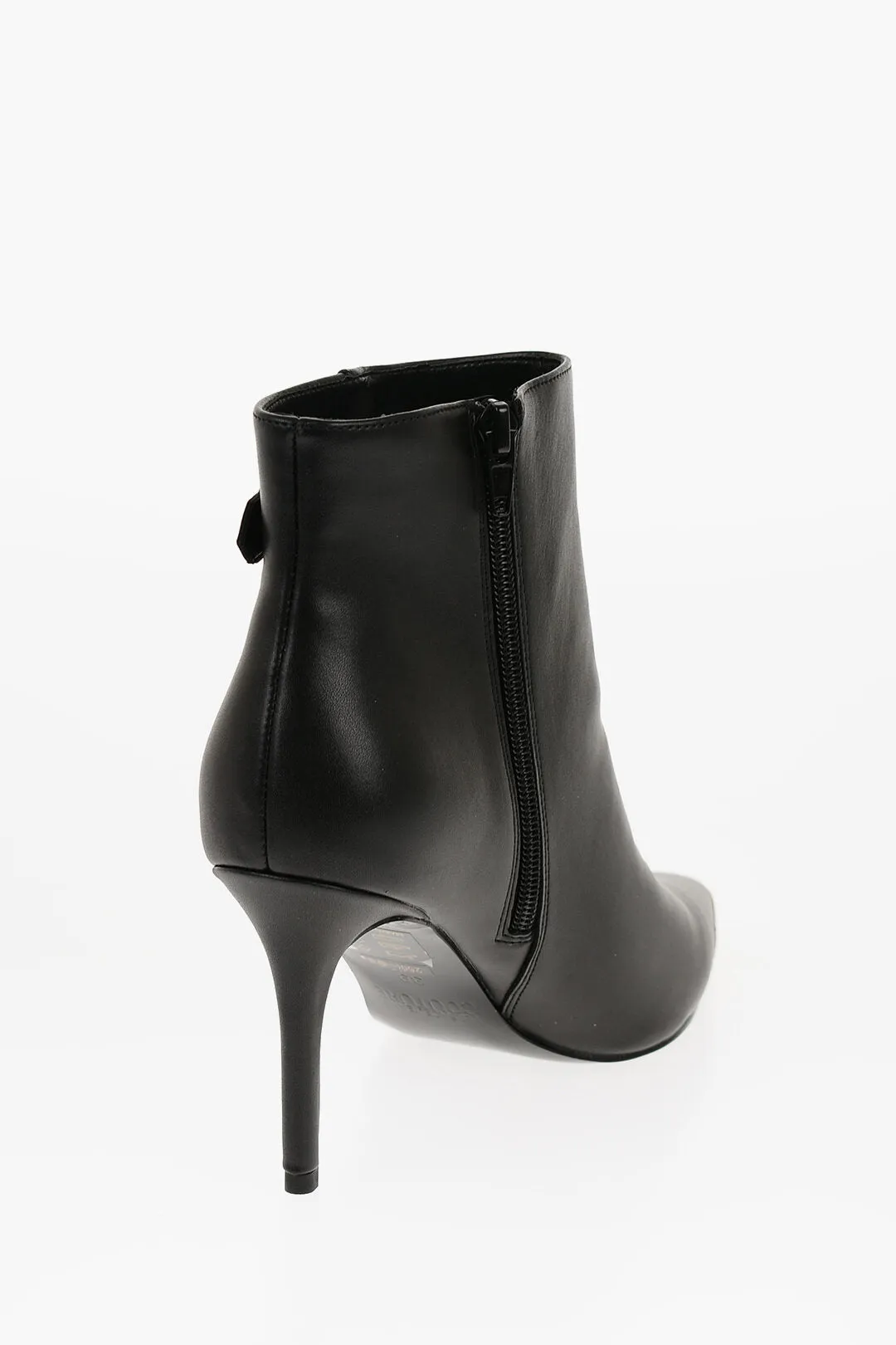 Versace JEANS COUTURE Faux Leather SCARLETT Booties with Side Zip an