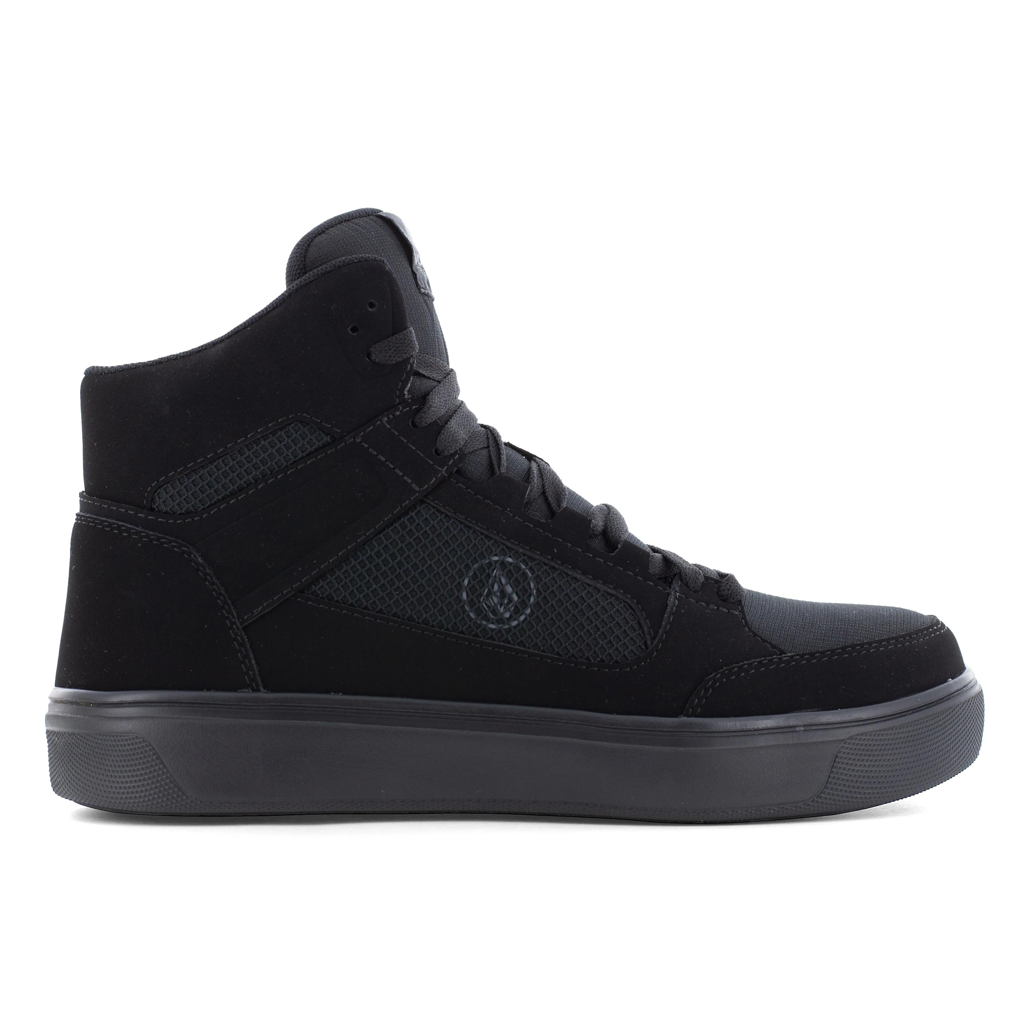 Volcom Men's Evolve Skate Composite Toe High Top Inspired Work Shoe- Black- VM30244