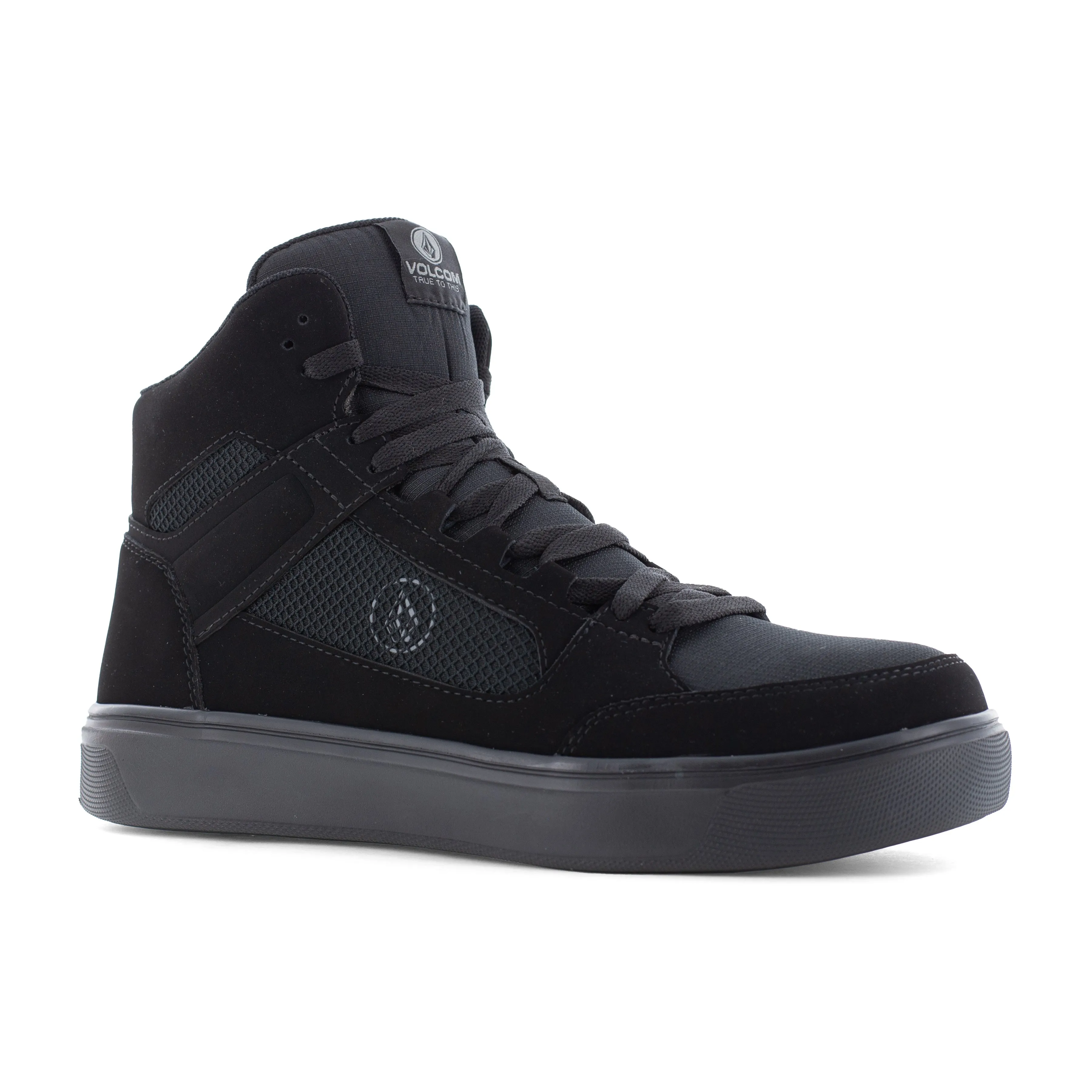 Volcom Men's Evolve Skate Composite Toe High Top Inspired Work Shoe- Black- VM30244
