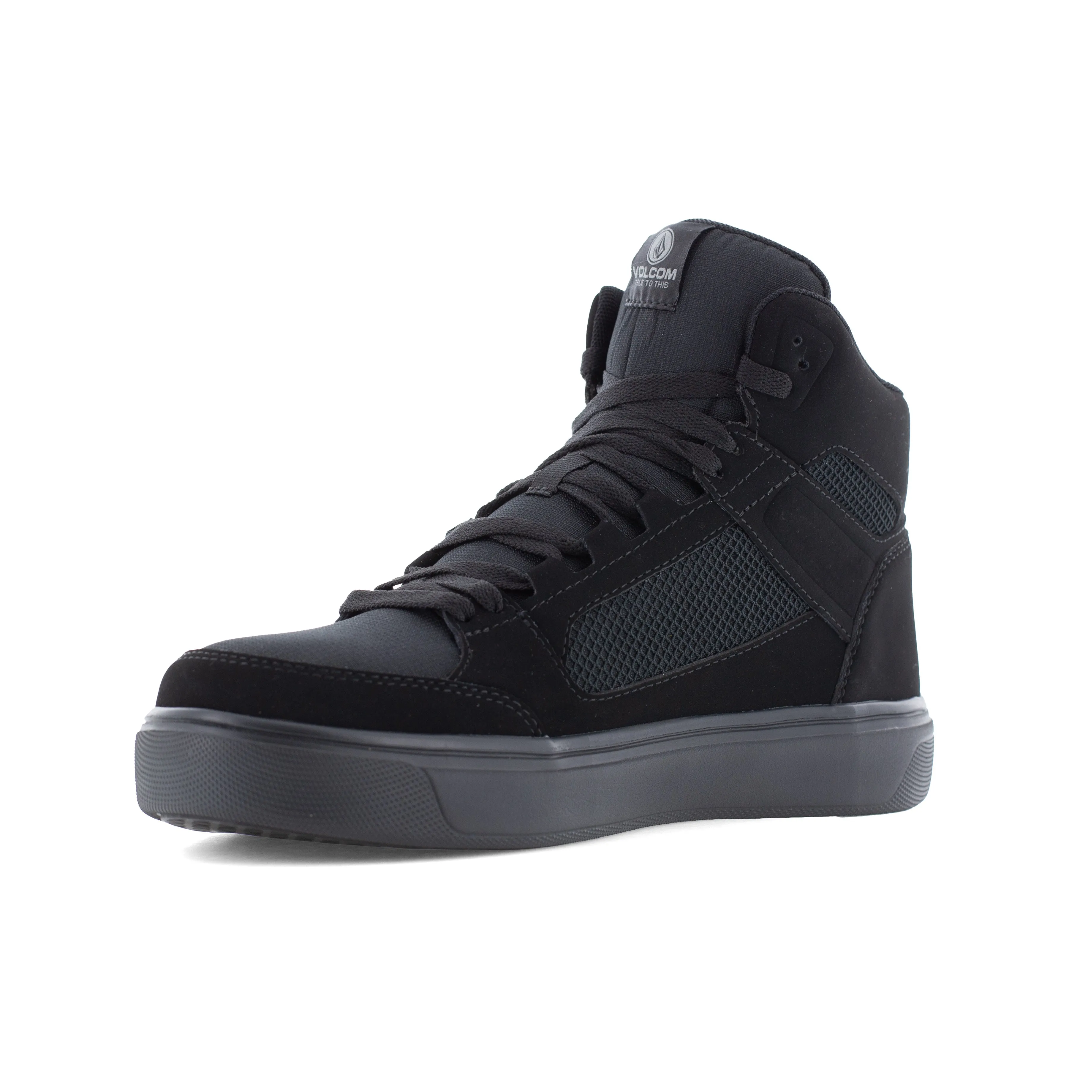 Volcom Men's Evolve Skate Composite Toe High Top Inspired Work Shoe- Black- VM30244