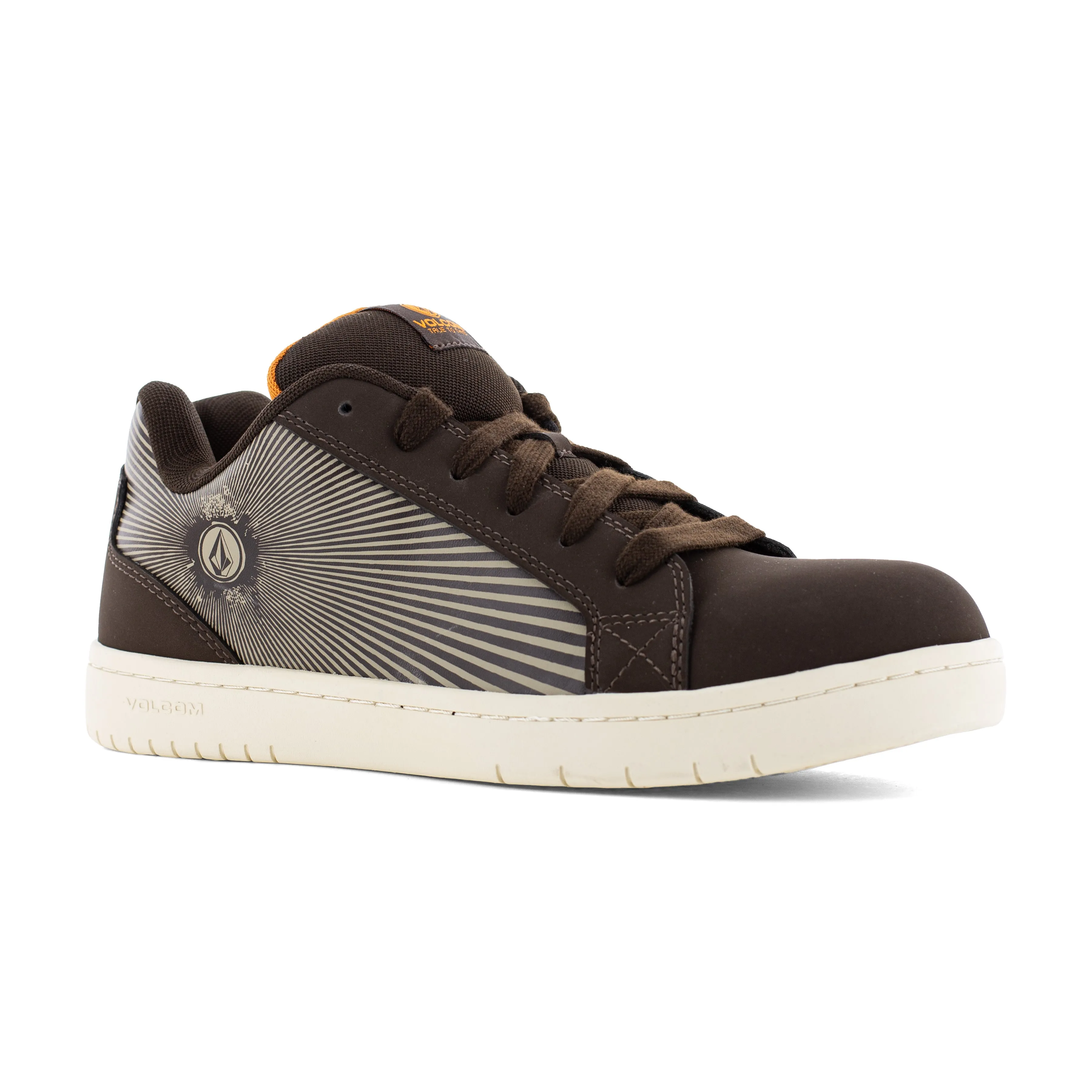 Volcom Men's Stone Op Art Composite Toe Skate Inspired Work Shoe - Brown - VM30507