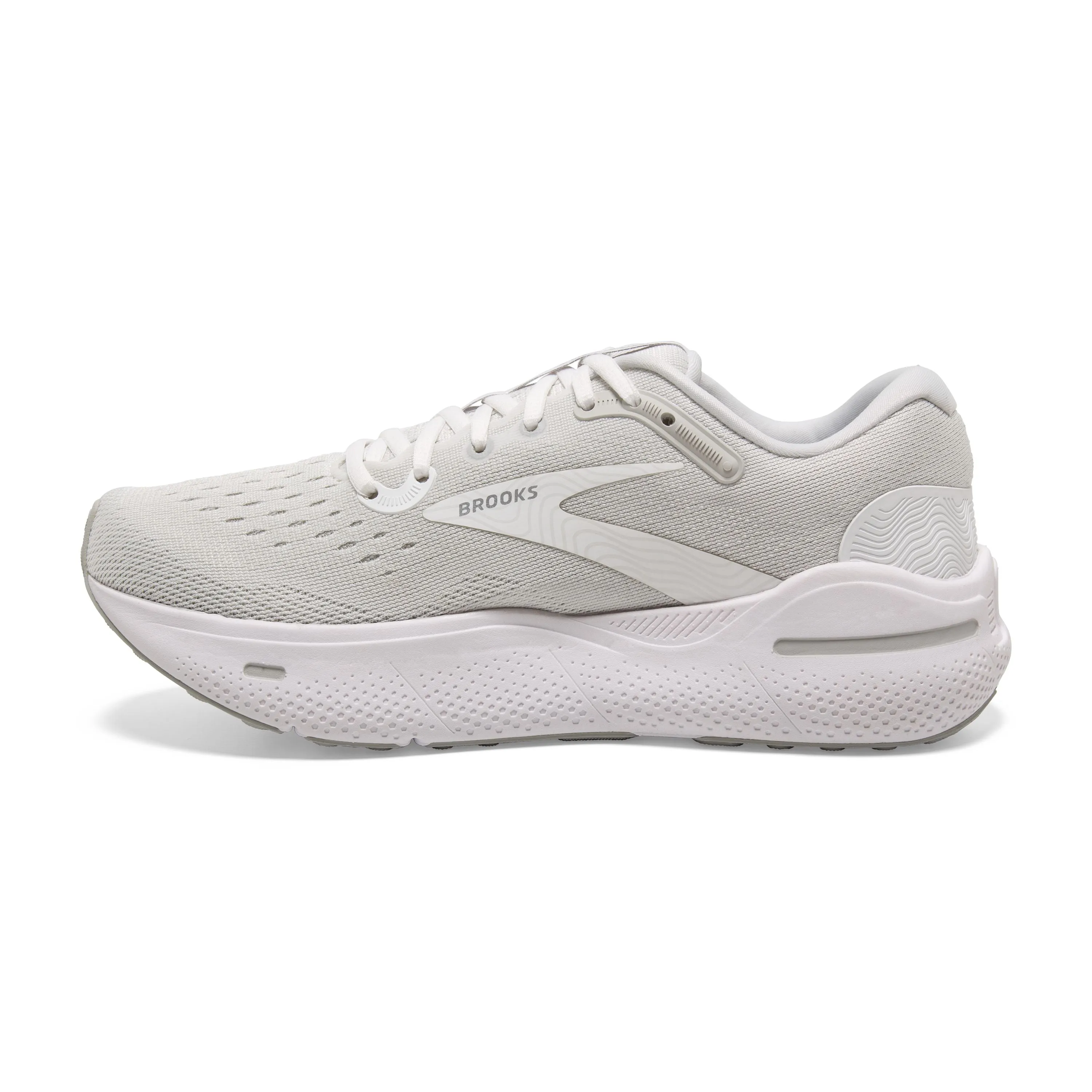 W Brooks Ghost Max White/Oyster/Metallic Silver