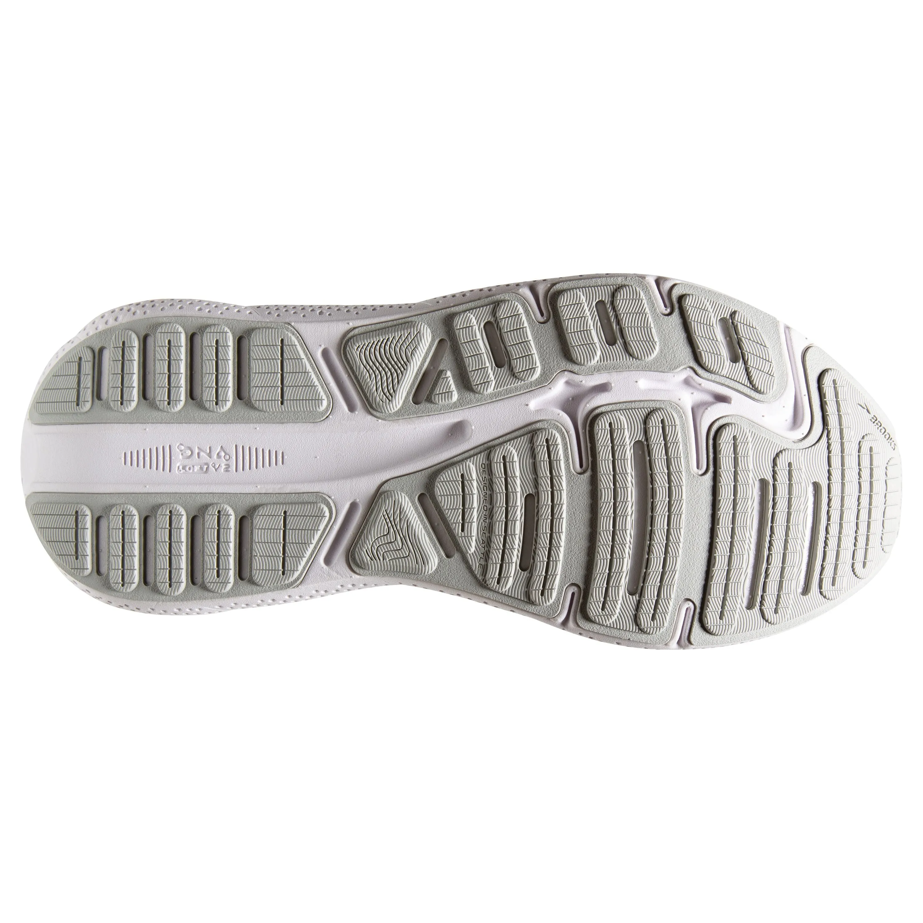 W Brooks Ghost Max White/Oyster/Metallic Silver