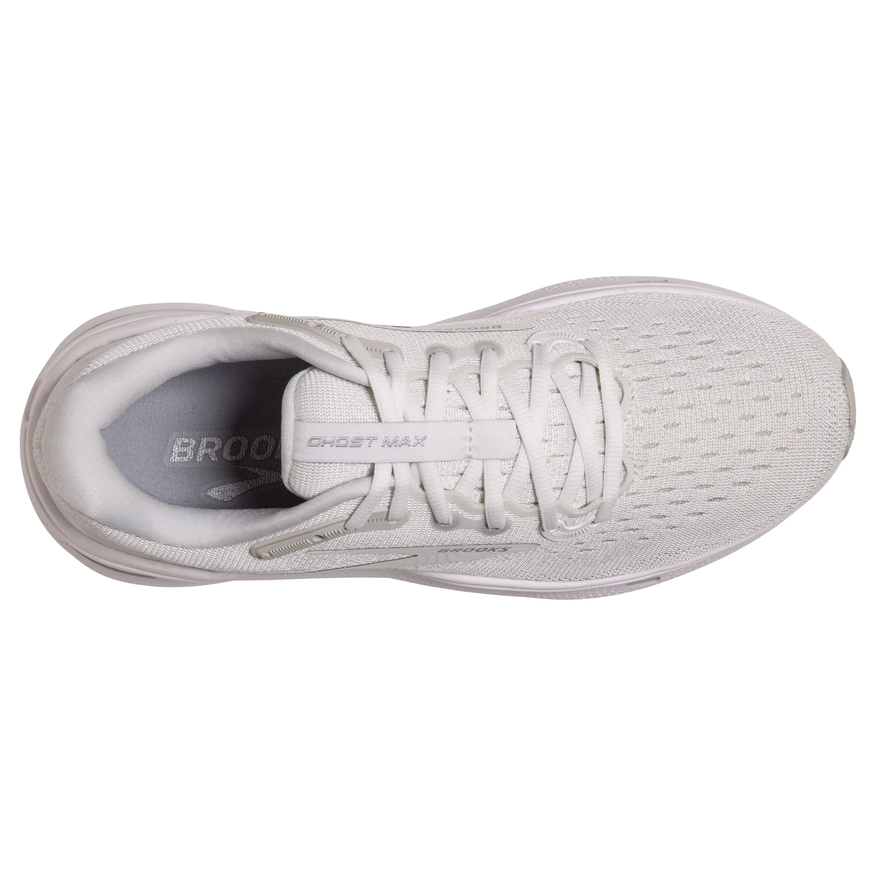 W Brooks Ghost Max White/Oyster/Metallic Silver