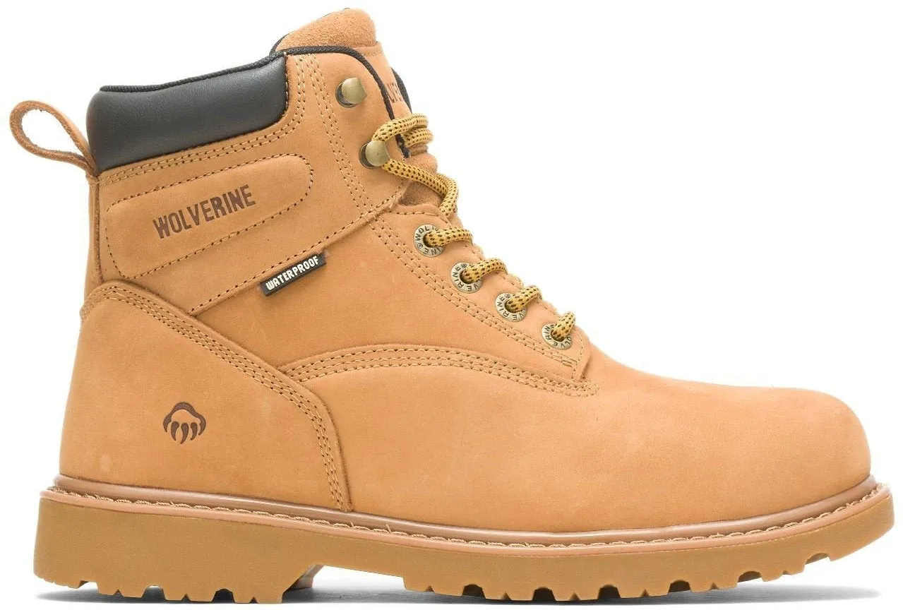 Wolverine Men's 6" Floorhand Waterproof Steel Toe Work Boot - Wheat- W10632