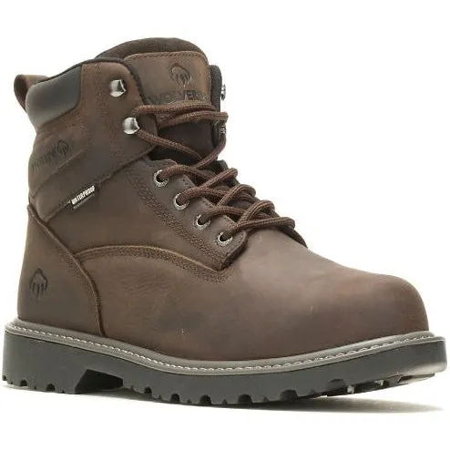 Wolverine Men's Floorhand 6" Steel Toe Waterproof Work Boot -Brown- W231024