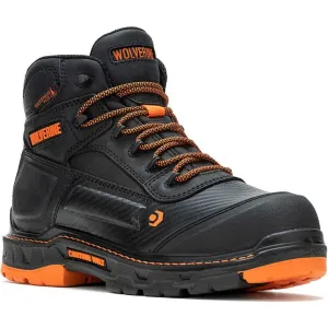 Wolverine Men's Overpass 6" Safety Toe Waterproof Composite Toe Work Boot -Black- W241180