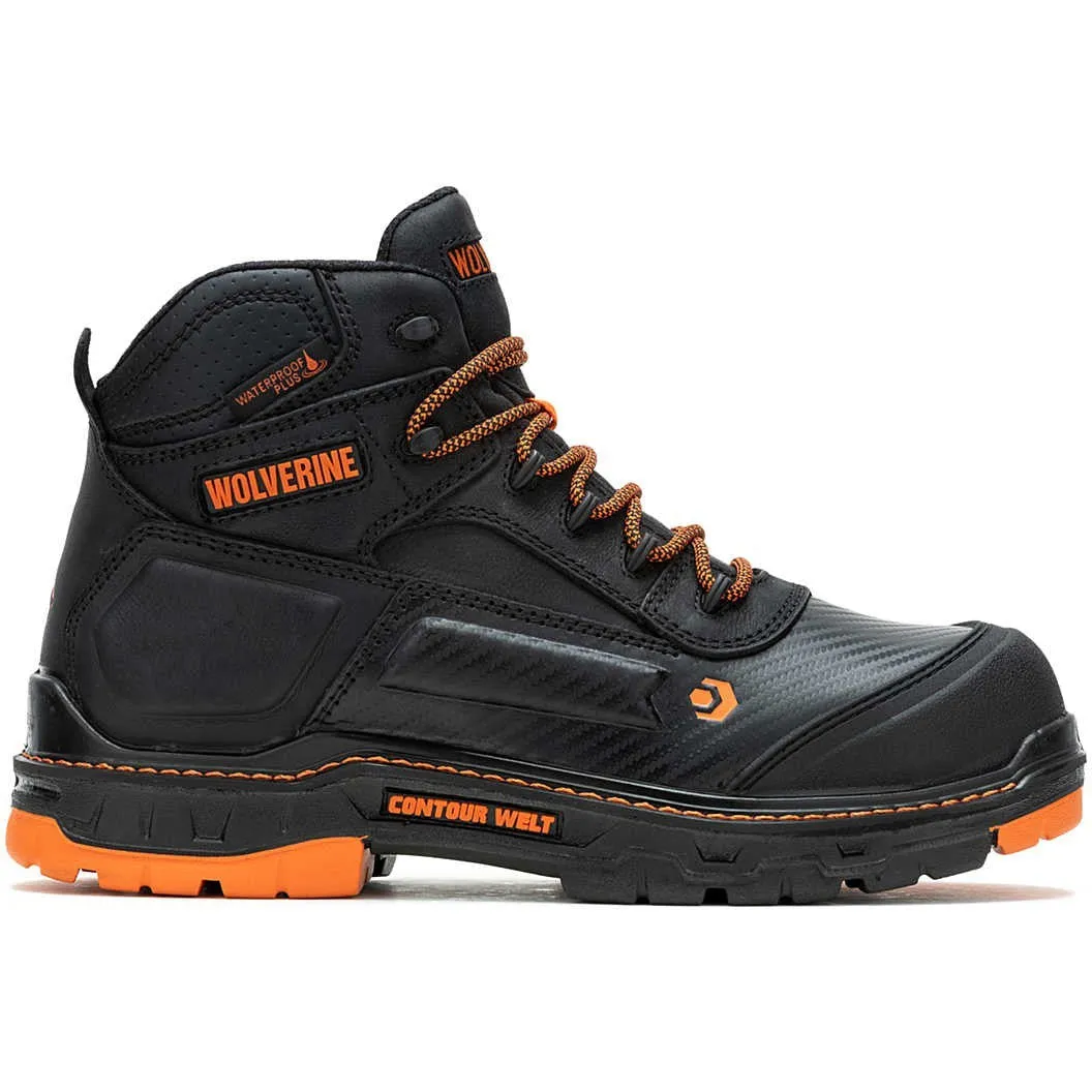 Wolverine Men's Overpass 6" Safety Toe Waterproof Composite Toe Work Boot -Black- W241180