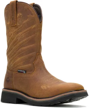 Wolverine Men's Rancher Flag Soft Toe Waterproof Wellington Western Work Boot -Brown- W240056