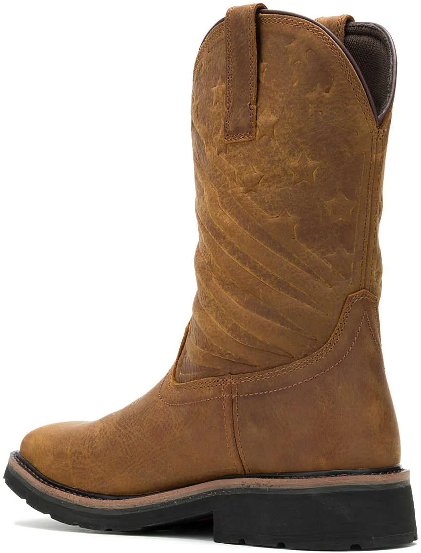 Wolverine Men's Rancher Flag Soft Toe Waterproof Wellington Western Work Boot -Brown- W240056