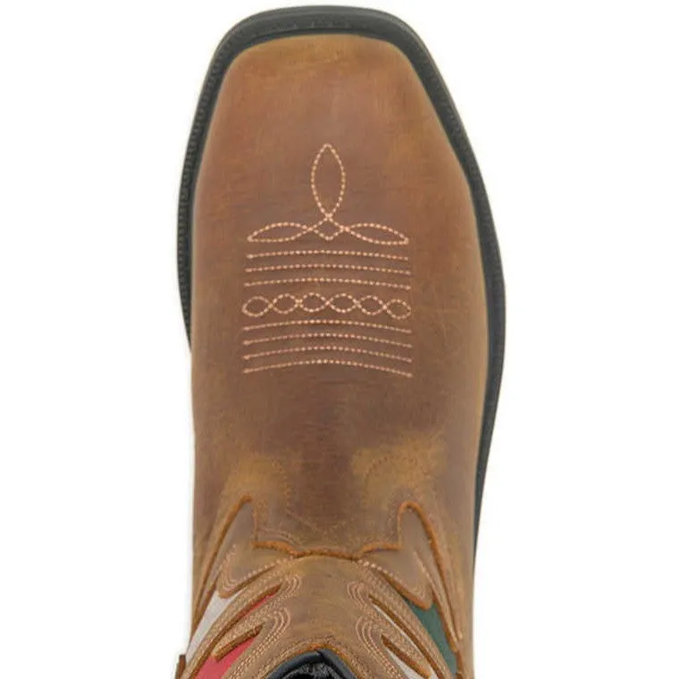 Wolverine Men's Rancher Flag Steel Toe Waterproof Western Work Boot -Brown- W241183