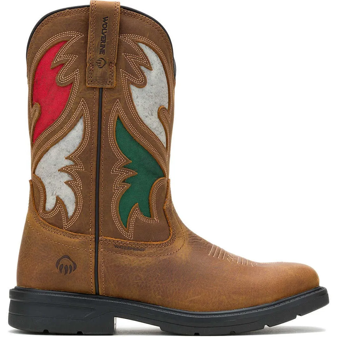 Wolverine Men's Rancher Flag Steel Toe Waterproof Western Work Boot -Brown- W241183