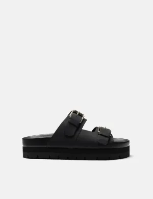 Womens Grenson Flora Slides (Rubberised) - Black
