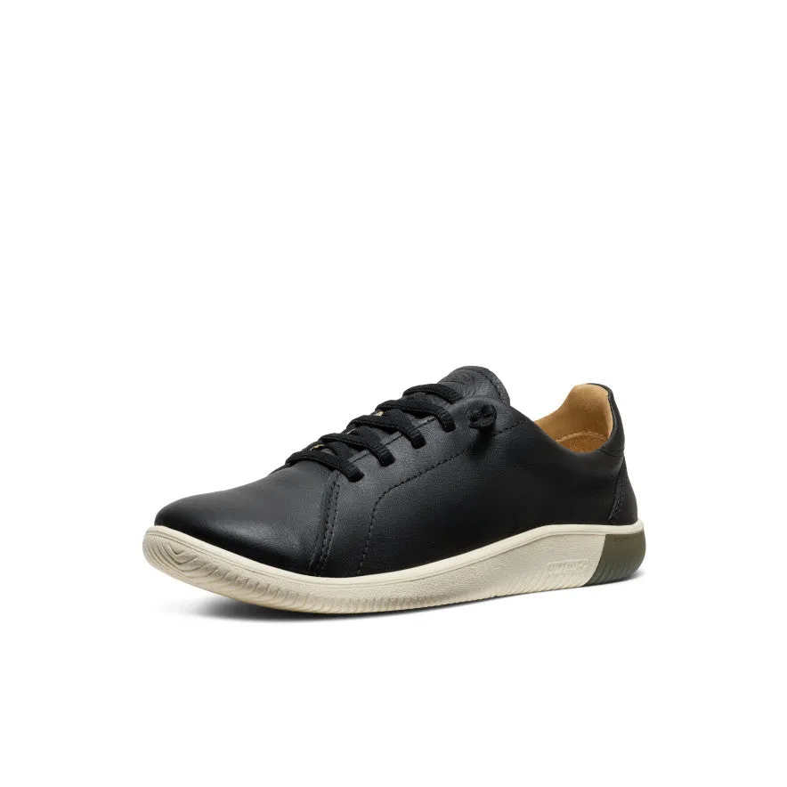 Women's KNX Leather Sneaker  |  Black/Star White KEEN