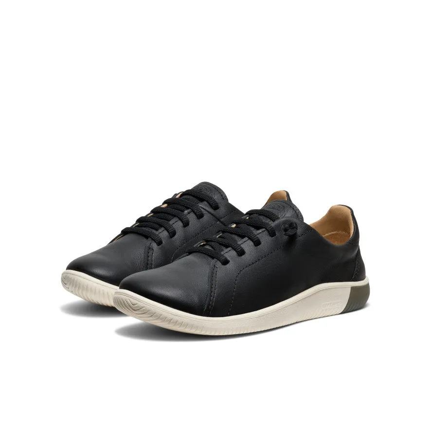 Women's KNX Leather Sneaker  |  Black/Star White KEEN