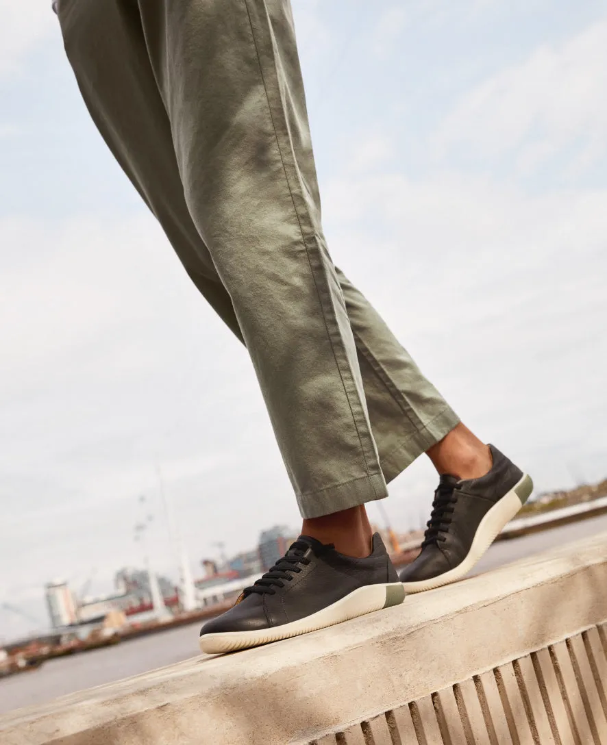 Women's KNX Leather Sneaker  |  Black/Star White KEEN