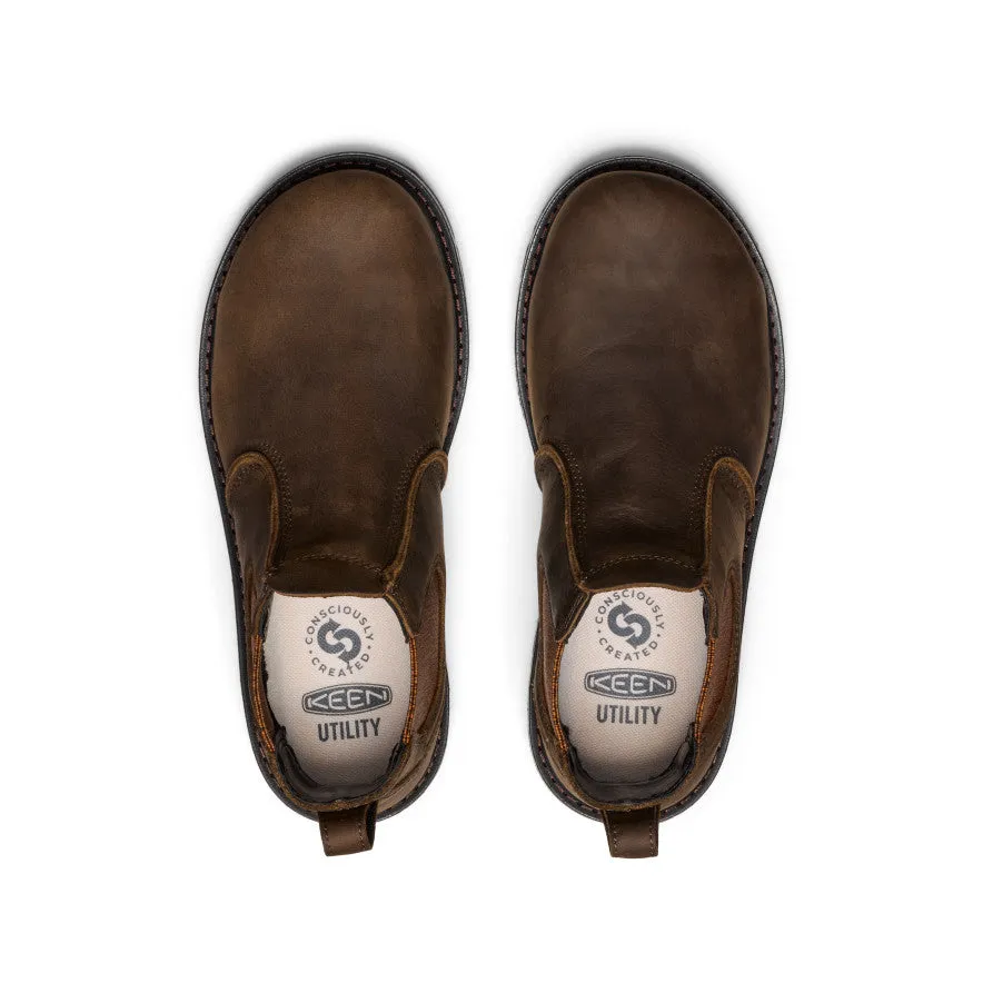 Women's San Jose Chelsea 90 Heel Boot (Aluminum Toe)  |  Cascade Brown/Black KEEN