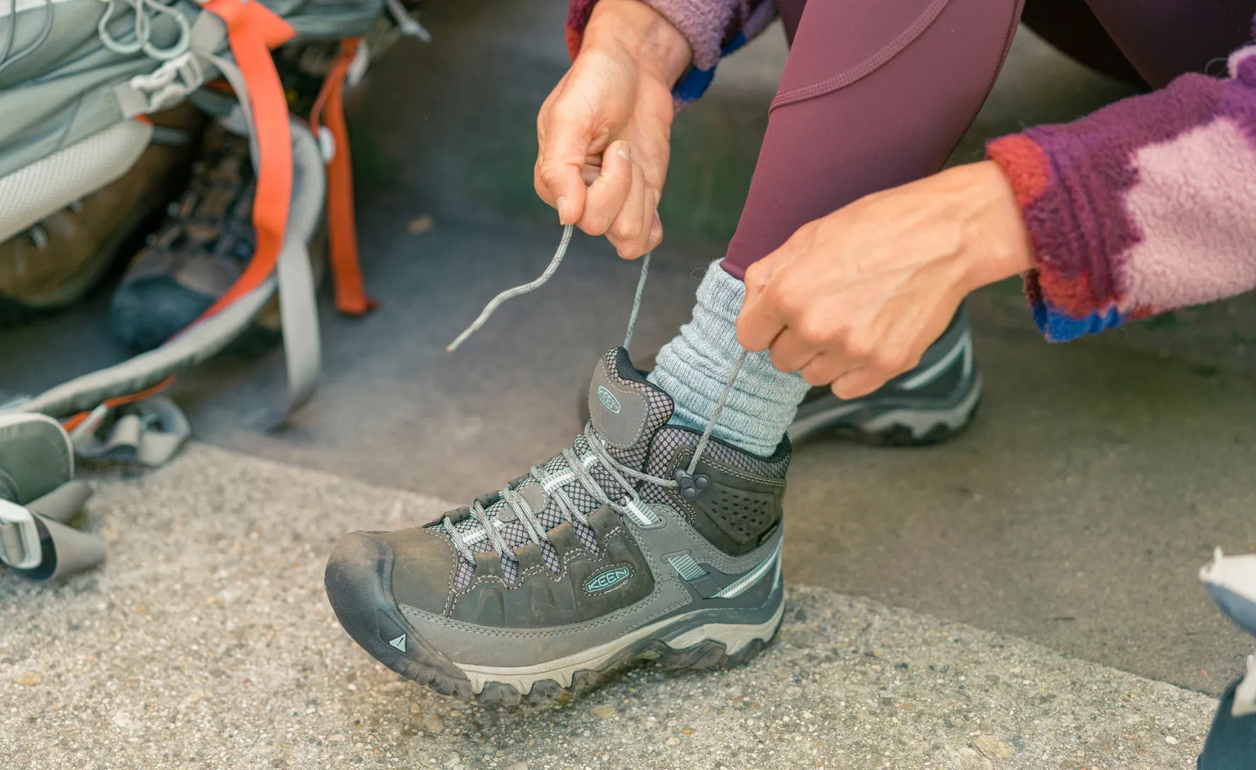 Women's Targhee III Waterproof Mid  |  Magnet/Atlantic Blue KEEN