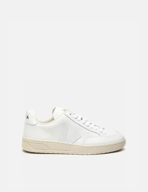 Womens Veja V-12 Leather Trainers - Extra White