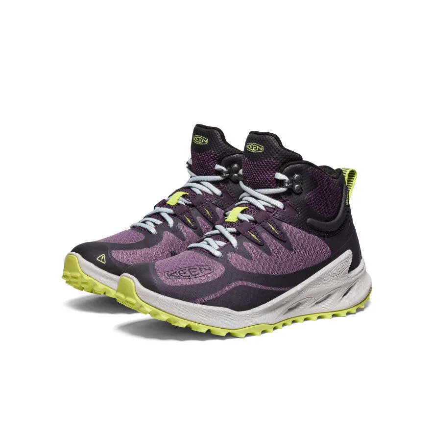 Women's Zionic Waterproof Hiking Boot  |  Black Plum/Daiquiri Green KEEN