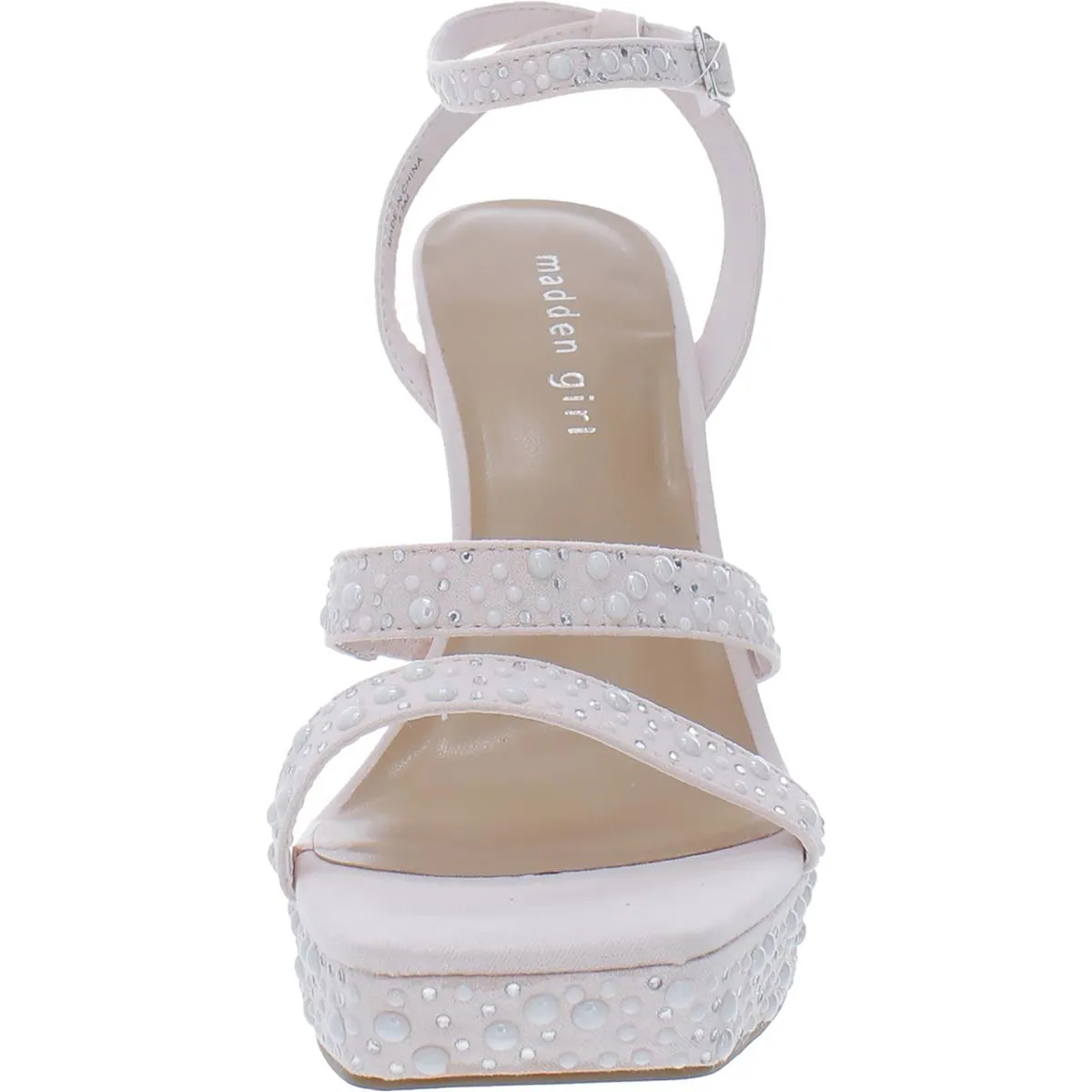 Zanee Womens Faux Suede Embellished Platform Heels